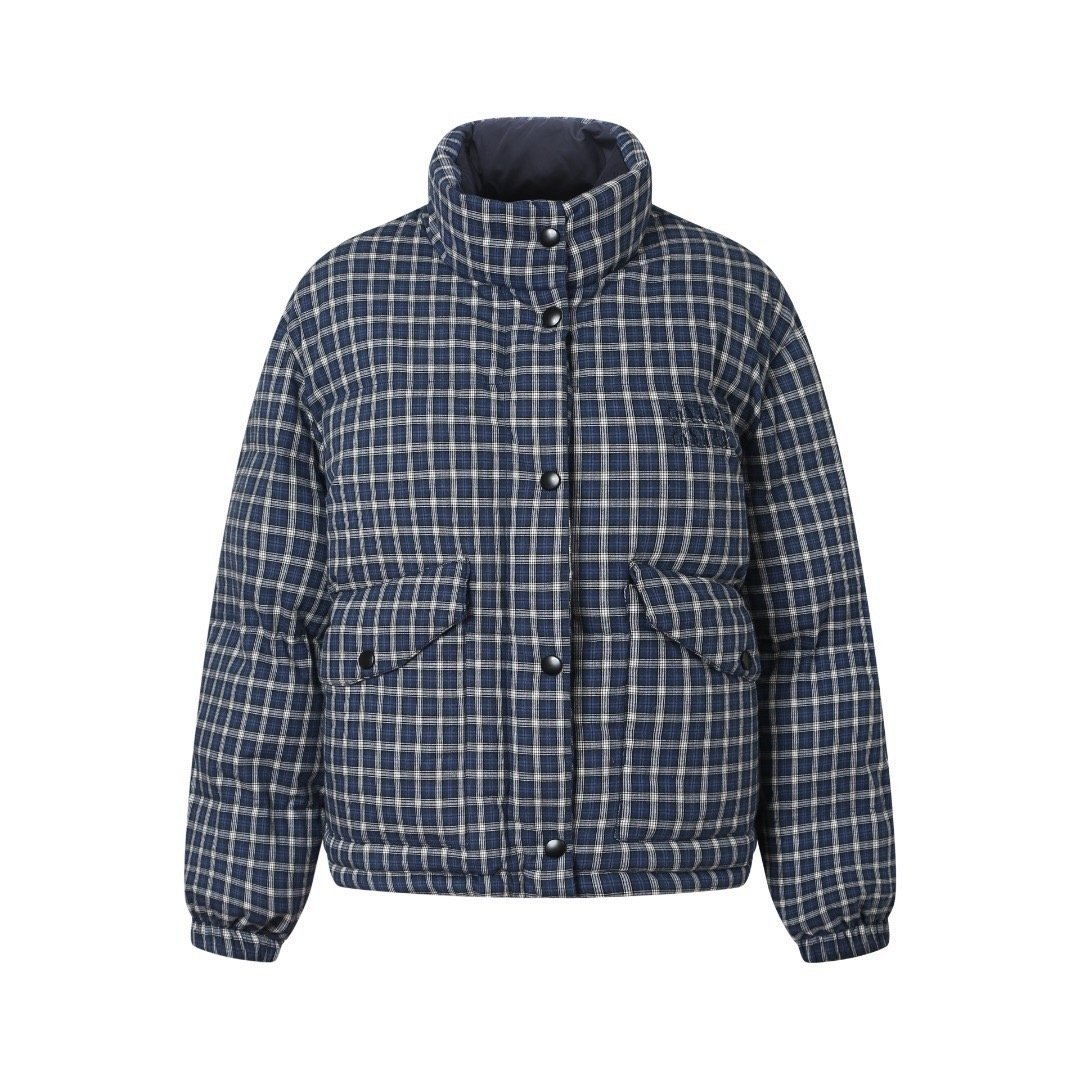 미우미우 리버서블 Flannel 플란넬 다운 재킷